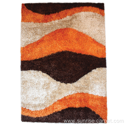 Viscose & Silk Shaggy mix with Design carpet